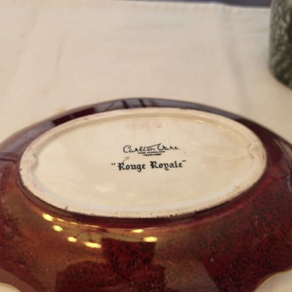 Art Deco Hand Painted & Enamel Carleton Ware Rouge Royale Candy Dish - England - Picture 8 of 8